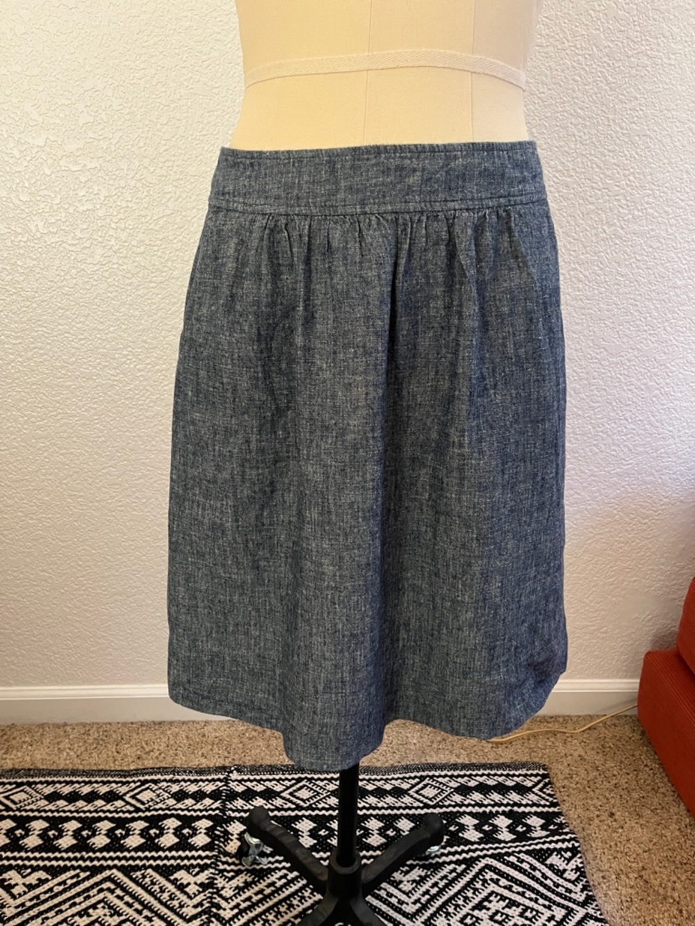 Eileen Fisher Denim-Look A-Line Skirt - Blue